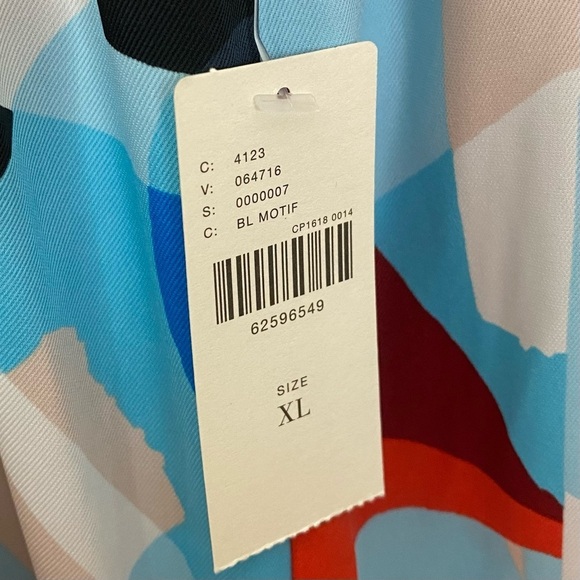 Anthropologie Breezy Wide Leg Jumpsuit Sleeveless Pockets Blue Motif - Picture 6 of 6